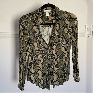 Snakeprint Button Down